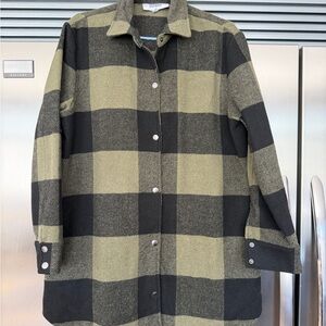 Steve Madden Olive & Black Plaid Shacket sz L - NWOT